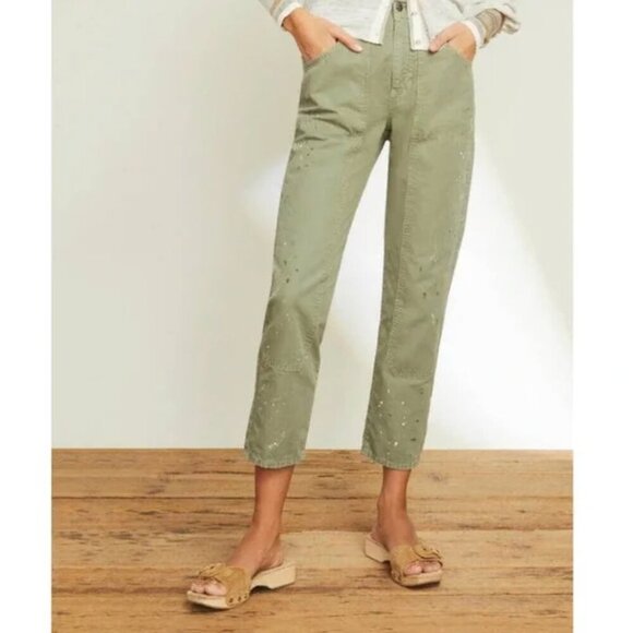 Veronica Beard Pants - Veronica Beard Arya Straight Pants Paint Splatter Clover